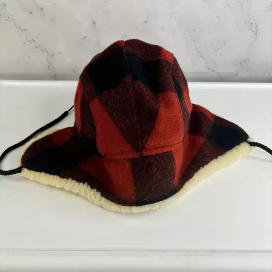 Filson Garmet Trapper Cap Hat L 100% Virgin Wool Mackinaw Buffalo Plaid Retro