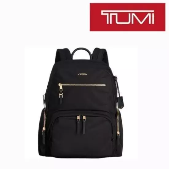 TUMI Voyageur Backpack Carson Ladies Black Nylon & Leather Bag Casual Outlet