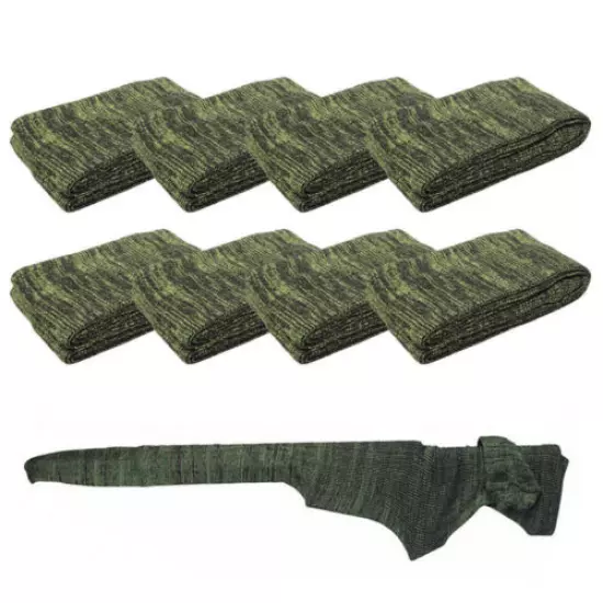 8Pcs 54" Rifle Shotgun Gun Sock Cover Bag Sleeve Hunting Shooting Storage Pouch