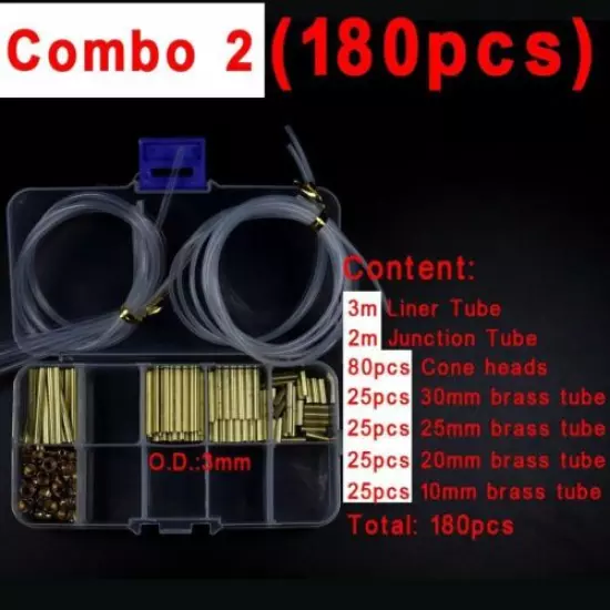 Tube Fly Tying System Combo Set 3mm Brass Tube Cones Liner Tube Junction Tube