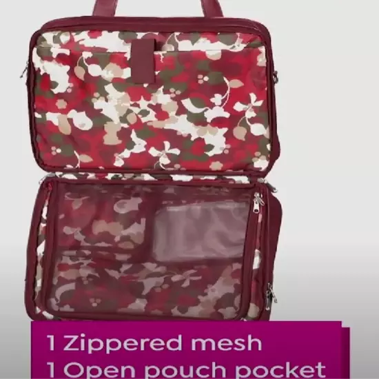 Samantha Brown Luggage 22" Upright Spinner Travel Packing Cubes Burgundy