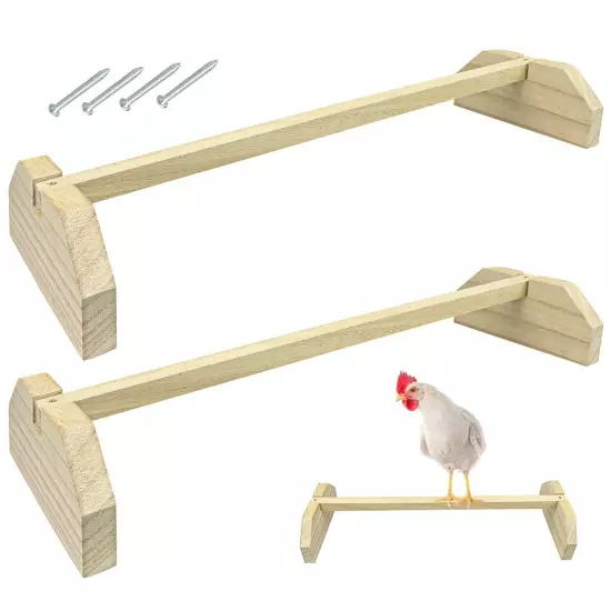 2pcs Wooden Chicken Perch Roosting Bar Chick Jungle Gym Perch Stand for Large...