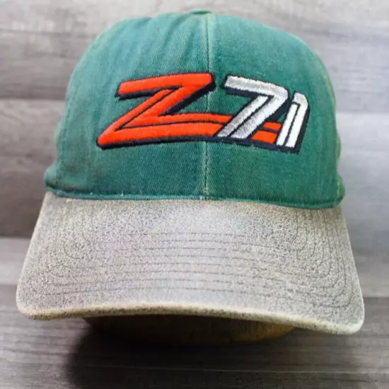 VTG 90's Chevy Silverado Z71 Green Adjustable Strap Back Hat Cap Unisex Made USA