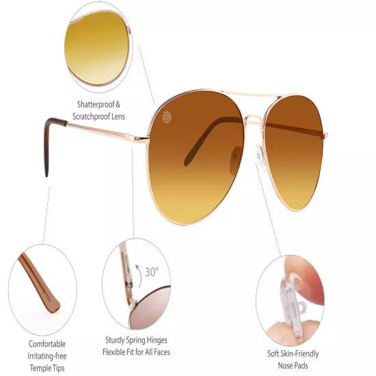 Aviator Sunglasses Men Women Fashion Retro Driving Pilot Shades