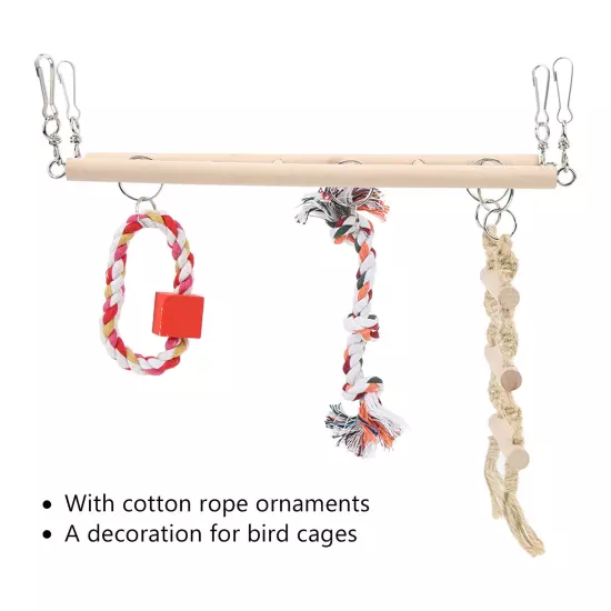 Bird Suspension Bridge Wooden Molar Claws Grinding Bird Swing Ladder Toy For