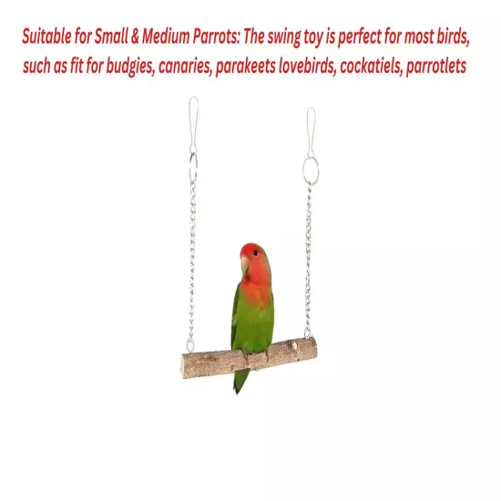 Bird Swing Toy Bird Parrot Swing Chewing Toys Large Natural Wooden Parrots Swing