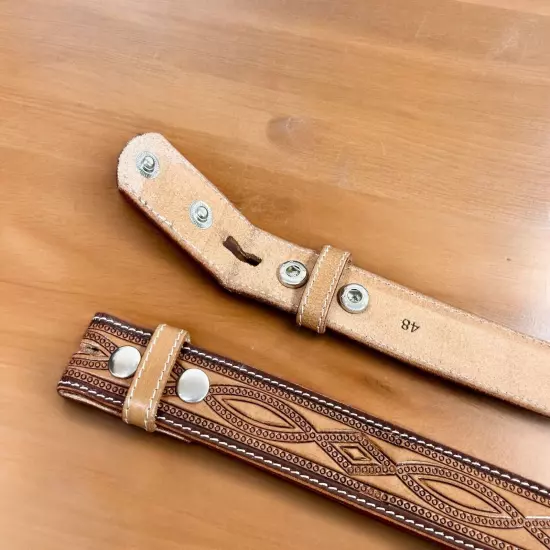 Western Belt Handmade Strap Men's Full Grain Leather No Buckle Cowboy Rodeo Belt