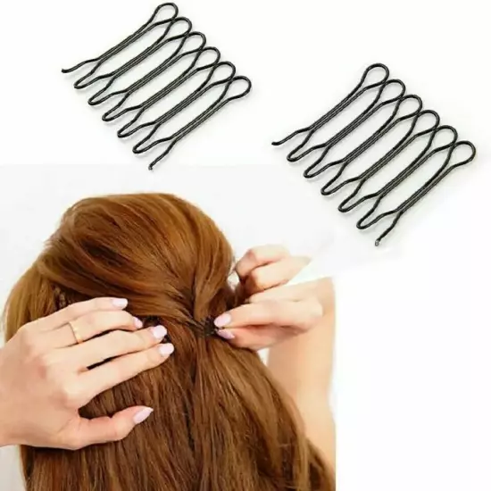 U Shaped Bun Hair Pin Clip Grips Brown Wavy Salon Invisible 2024 Hai U4P5