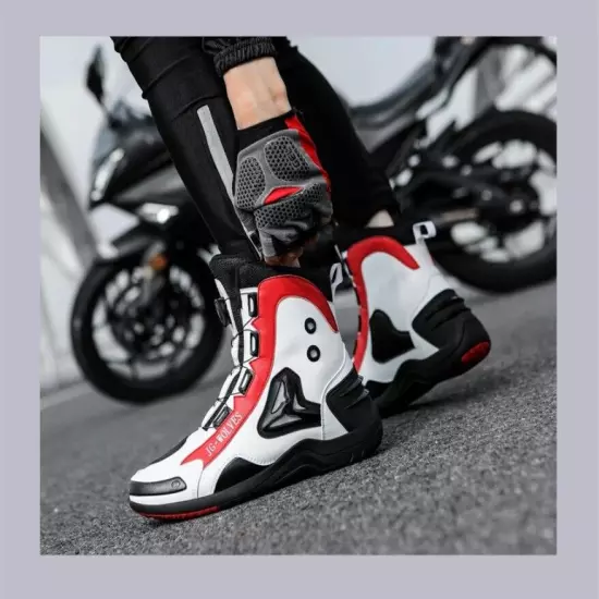 Professional Non-Slip Motorcycle Boots Men's High Top Comfortable Riding Shoes