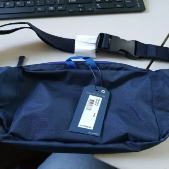 Nautica Navy Blue Waist Cross Body Fanny Bag Nwt Classic