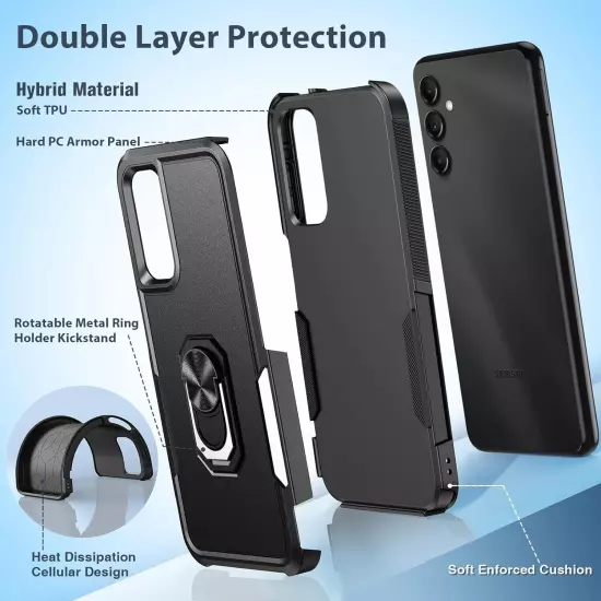 For Samsung Galaxy A15 5G A14 A54 A35 A03S A13 Case Phone Cover Shockproof+Glass