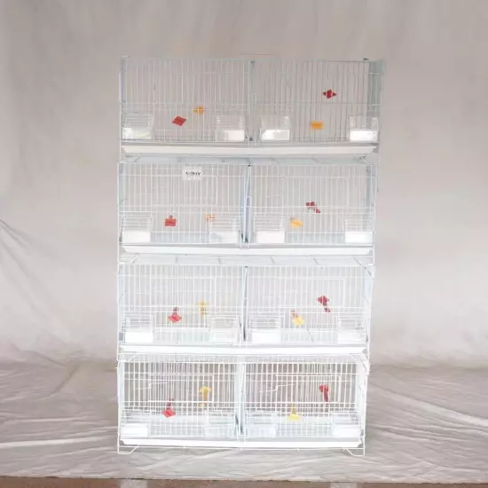 Set of 4 Stackable Breeding Bird Cage for Canary Finch Small Birds