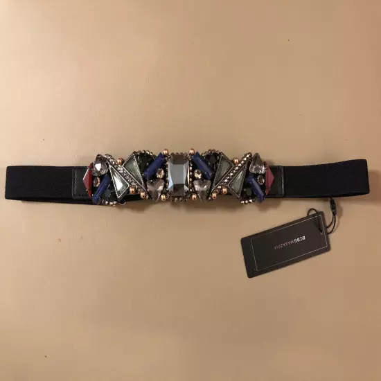 BCBG MAXAZRIA MULTI GEM STONE ELASTIC WAIST BELT