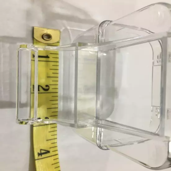 3 Bird Cage Hopper Covered Feeders Feeding Cups Perch Clear Plastic Acrylic 3”