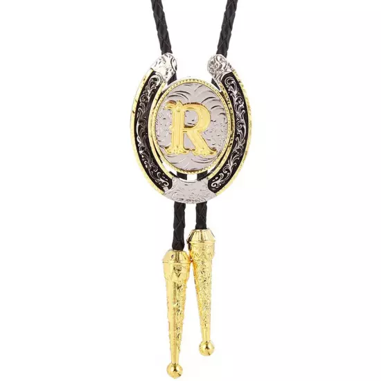 Bolo Tie for Men- Golden Initial Letter A to Z Western Cowboy Bolo Tie for Women