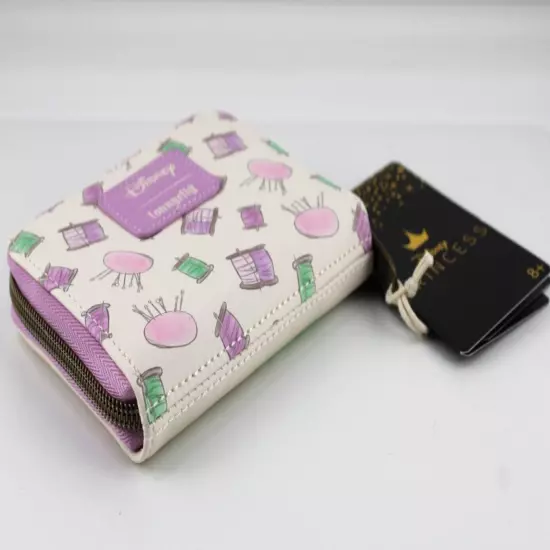 LOUNGEFLY DISNEY TANGLED PASCAL IN DRESS RAPUNZEL MINI ZIPPERED WALLET NEW TAGS