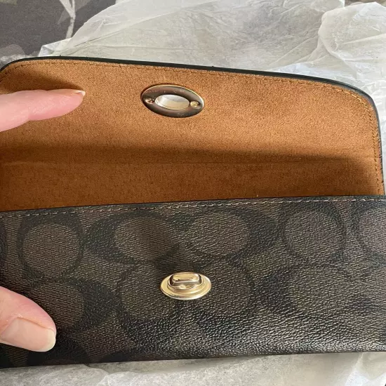 GENTLY USED SIGNATURE COACH BROWN/BLACK EYEGLASS CASE AND WALLET