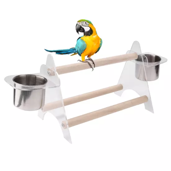 Multi-Functional Pet Bird Stand with Feeder & Manager Elevated Platform Birdcage