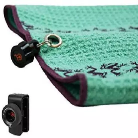 Frogger Golf Microfiber Waffle TRAX Towel with Bag Latch-It