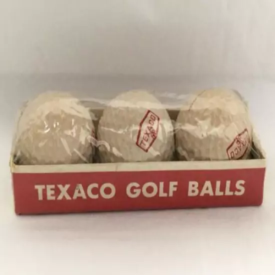 Texaco Logo 3 Golf Balls Sleeve Cadwell Cover 1 Vintage Uniroyal New Sealed NOS