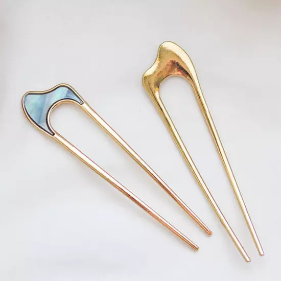 Women Hair Pin U Shaped Fork Stick French Fashion Hairstyle Metal Hair Clips -