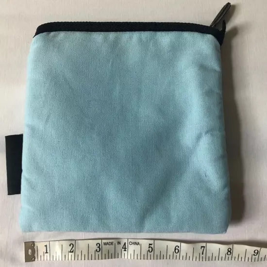 Vaults Light Blue Zip Up Cushion Money Bag 7x8”