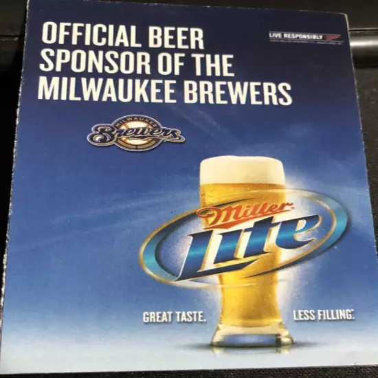 2009 Milwaukee Brewers Baseball Schedule Ryan Braun Miller Lite Beer Ad