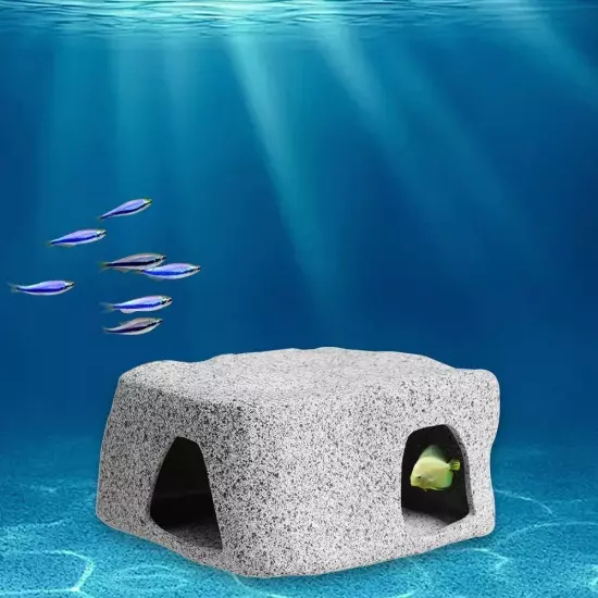 Aquarium Stone Hideaway Decoration Ceramic Tank Decoration Stone Rock Hideout