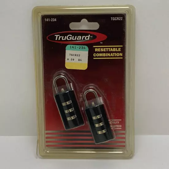 VTG TruGuard Luggage Locks Travel Accessories Resettable Combination Black