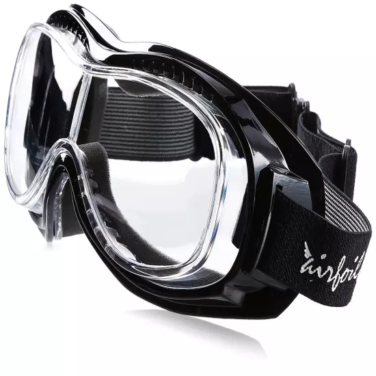 Airfoil Padded 'Fit Over Glasses' Riding Goggles (Black Frame/Clear Lens)