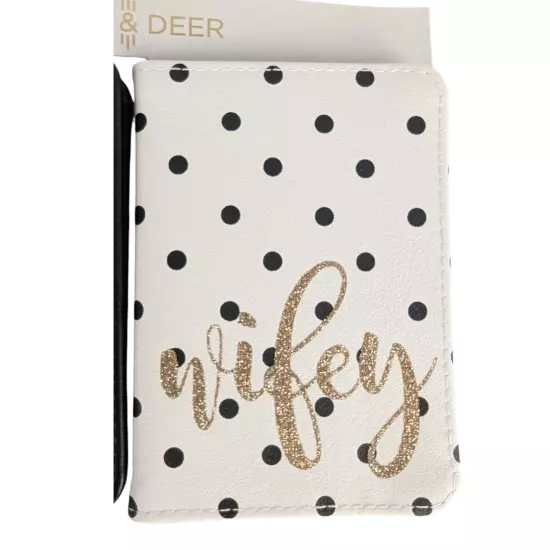 Jade & Deer "Hubby/Wifey" Passport Holders Set of 2 - Black & White w/Polka Dots