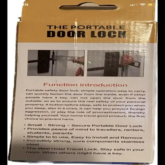 The Portable Door Lock Hardware Tool Safety Security Privacy Travel NEW