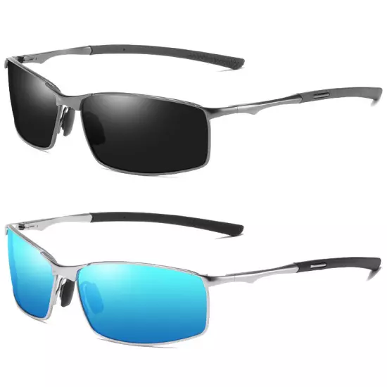 Rectangular Polarized Sunglasses Men Lightweight Outdoor Casual Glasses UV400