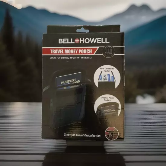 Bell And Howell Passport Holder Neck Travel Wallet Bag. Great For Important Doc