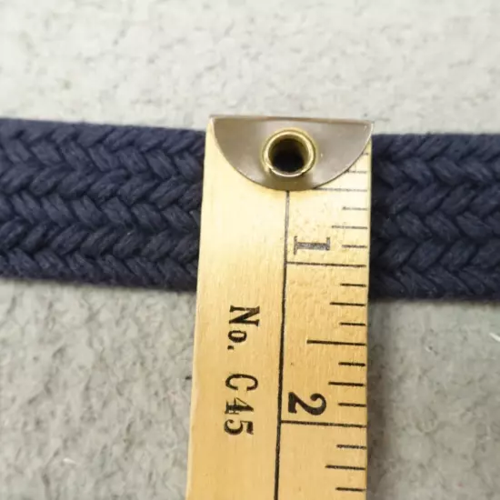 J. CREW BELT LEATHER TAB COTTON Web Golf Navy Blue Silver Buckle MEN'S SIZE 30