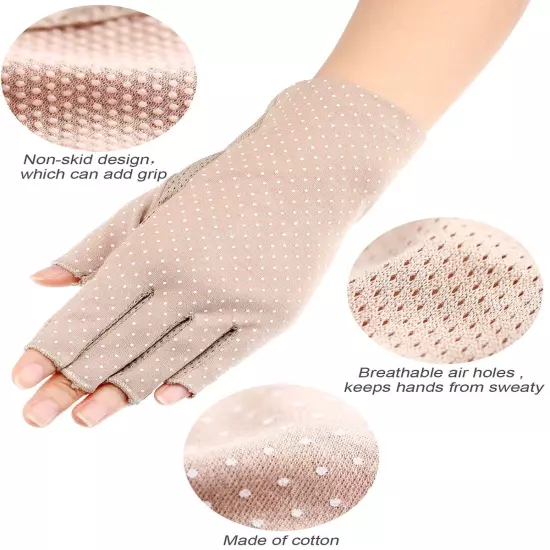 Fingerless Gloves Non Slip UV Protection Driving Gloves Summer Outdoor Gloves...