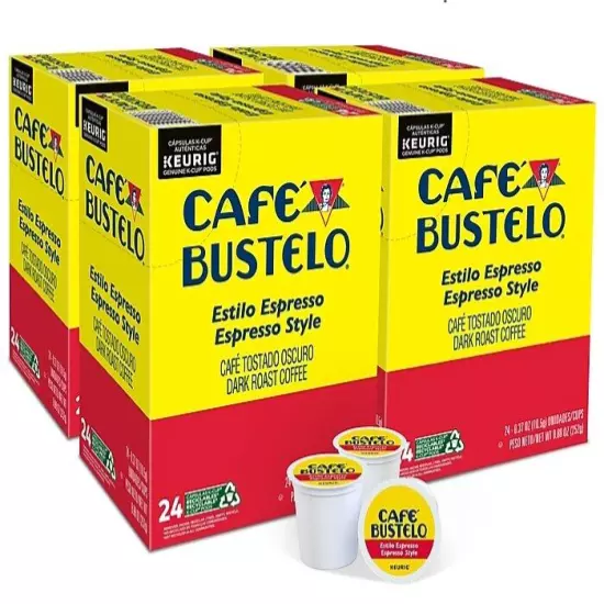 Cafe Bustelo Espresso Style, Dark Roast Coffee, K-Cup Pods, 96 Count