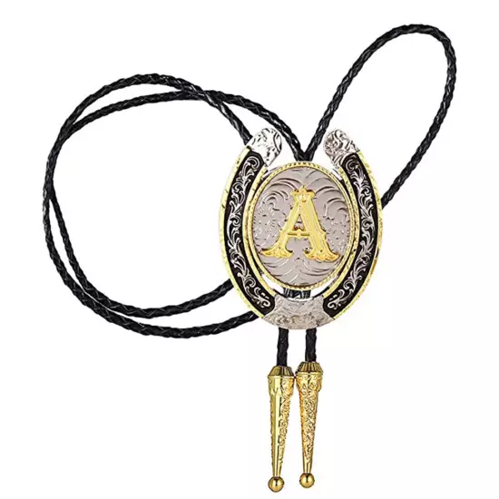 Bolo Tie for Men- Golden Initial Letter A to Z Western Cowboy Bolo Tie for Women