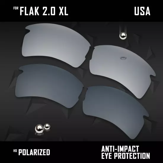 Anti Scratch Polarized Replacement Lenses for-Oakley Flak 2.0 XL OO9188 Options