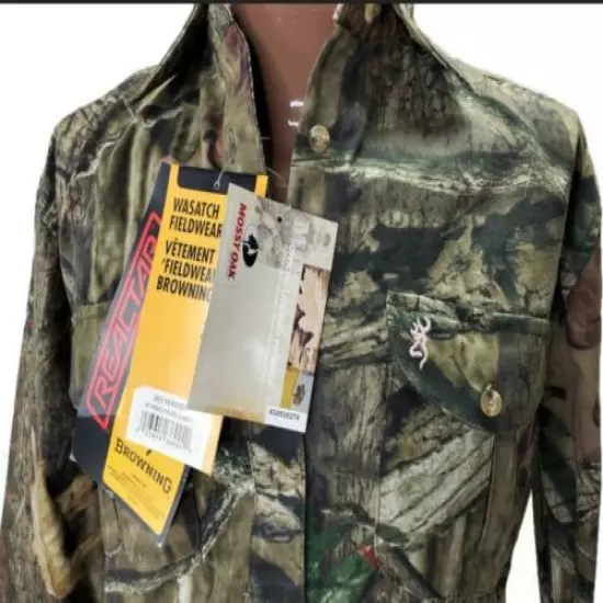 Browning Womens For Her Shirt Wasatch Mossy Oak Real Tree Vented Hunting Camo 