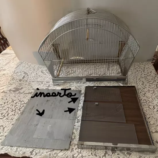 VINTAGE "HENDRYX" CHROME METAL BIRD CAGE-CIRCA 1950'S