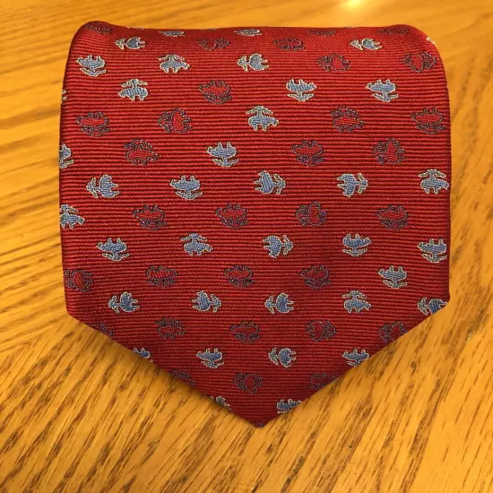 Brooks Brothers Silk Tie, Red & Blue Logo Design