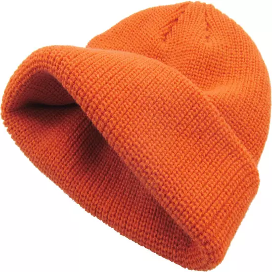 Warm Winter Knit Cuff Beanie Cap Fisherman Watch Cap Daily Ski Hat Skully