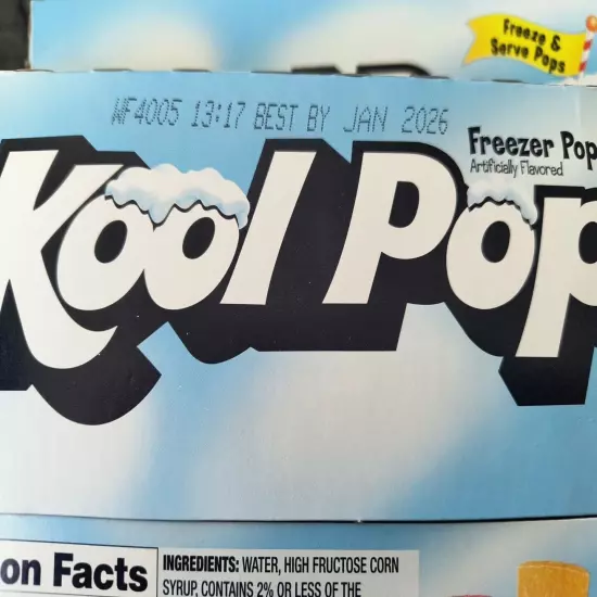 6 Boxes Of Kool Pops Freezer Pops Assorted Flavors 20 1 Oz Pops Per Box 120 Pops