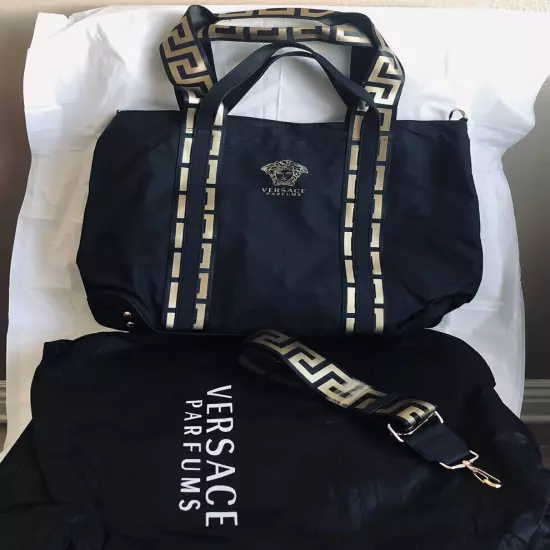 Versace Bag Black Tote Shoulder Purse Perfume Promo 2pc Bag New