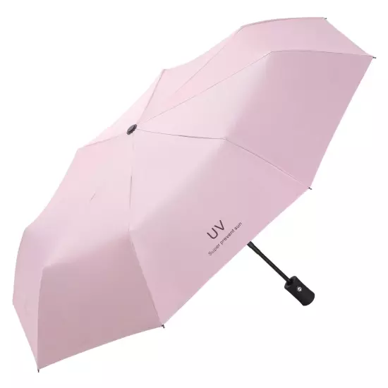 Automatic Black Umbrella Anti-UV Sun/Rain Windproof 3 Folding Compact Umbrella