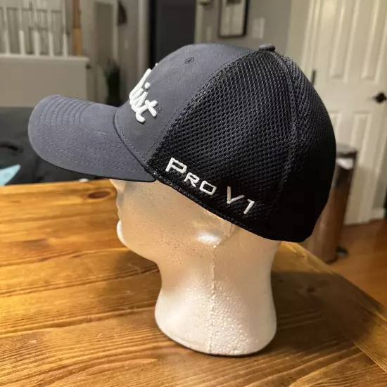 Titliest Pro V1 FJ Foot Joy Golf Fitted Hat L/XL BLACK Very CLEAN