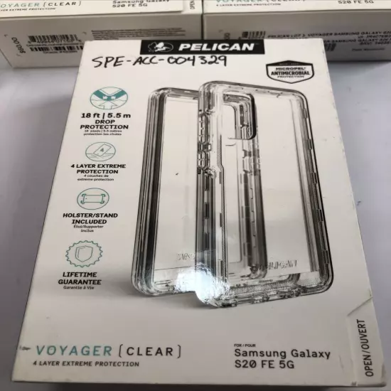 Lot of 3 - Pelican Voyager Samsung Galaxy S20 FE 5G Cases (Clear) NEW