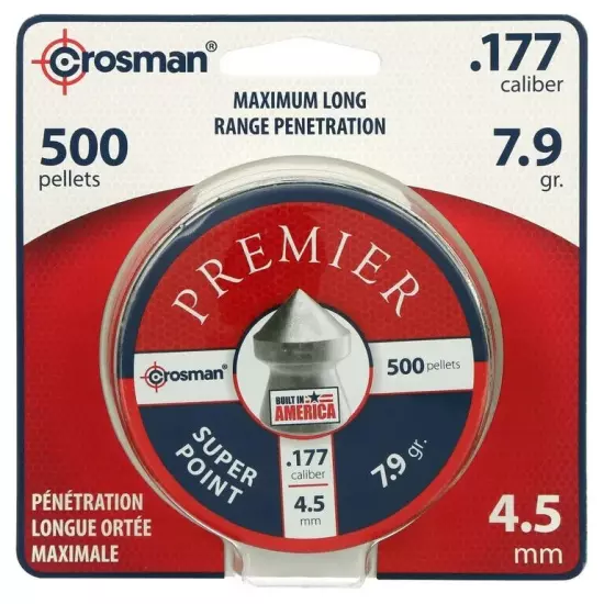 Crosman 500 Pellet Count Super Point .177 Caliber 7.9gr LSP77 21