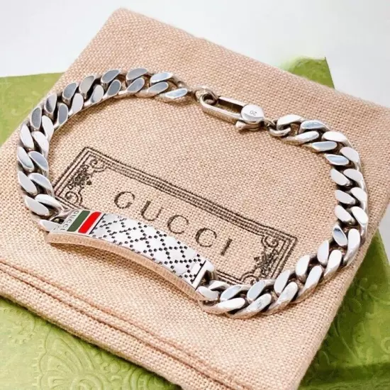 Gucci Sterling Silver 925 Kippei Chain Bracelet Men's Used